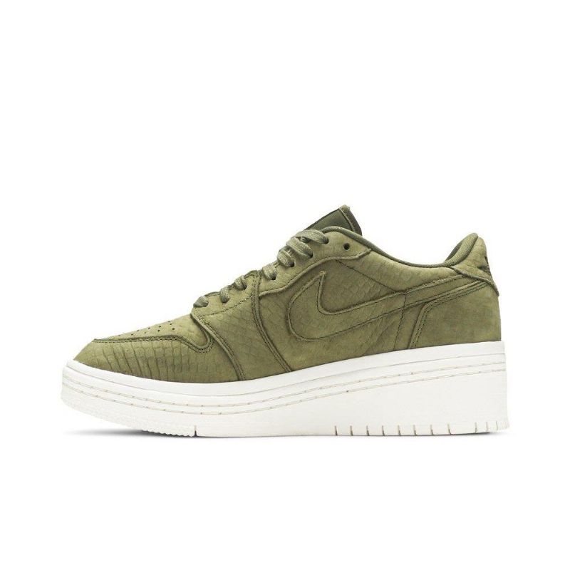 Air Jordan 1 Lavt Løftet Olivengrønn Hvit Damesko