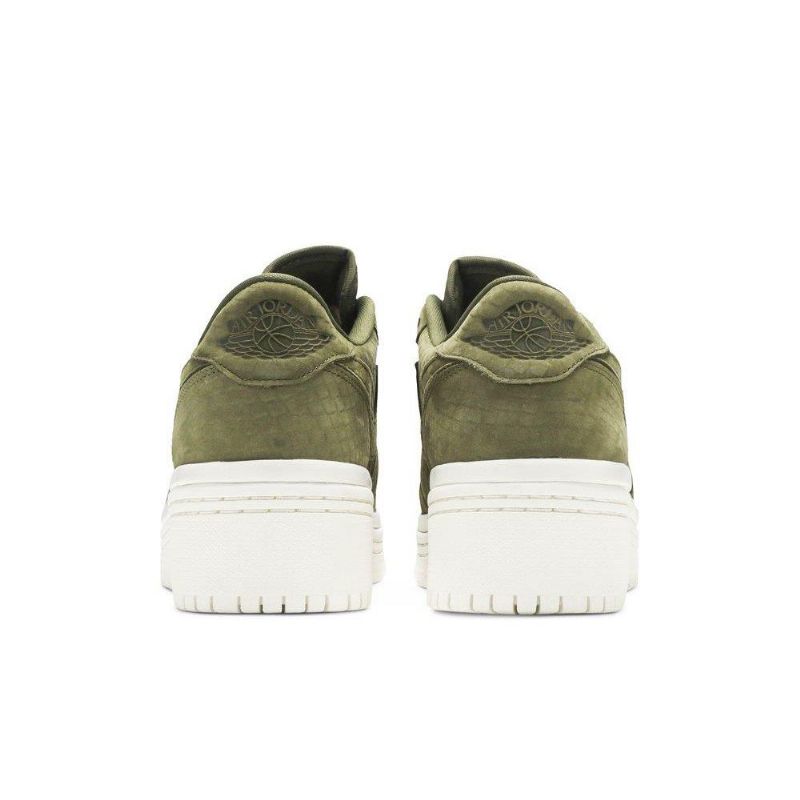 Air Jordan 1 Lavt Løftet Olivengrønn Hvit Damesko