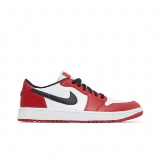 Air Jordan 1 Low Golf Rød Hvit Svart Herresko