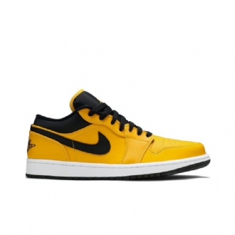 Air Jordan 1 Low Gull Svart Hvit Herresko