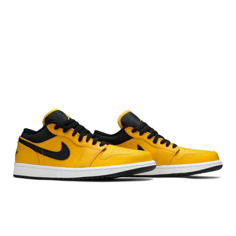 Air Jordan 1 Low Gull Svart Hvit Herresko