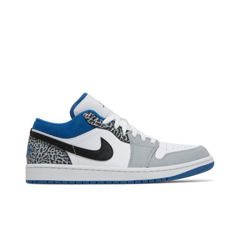 Air Jordan 1 Low Se Blå Hvit Grå Svarte Herresko