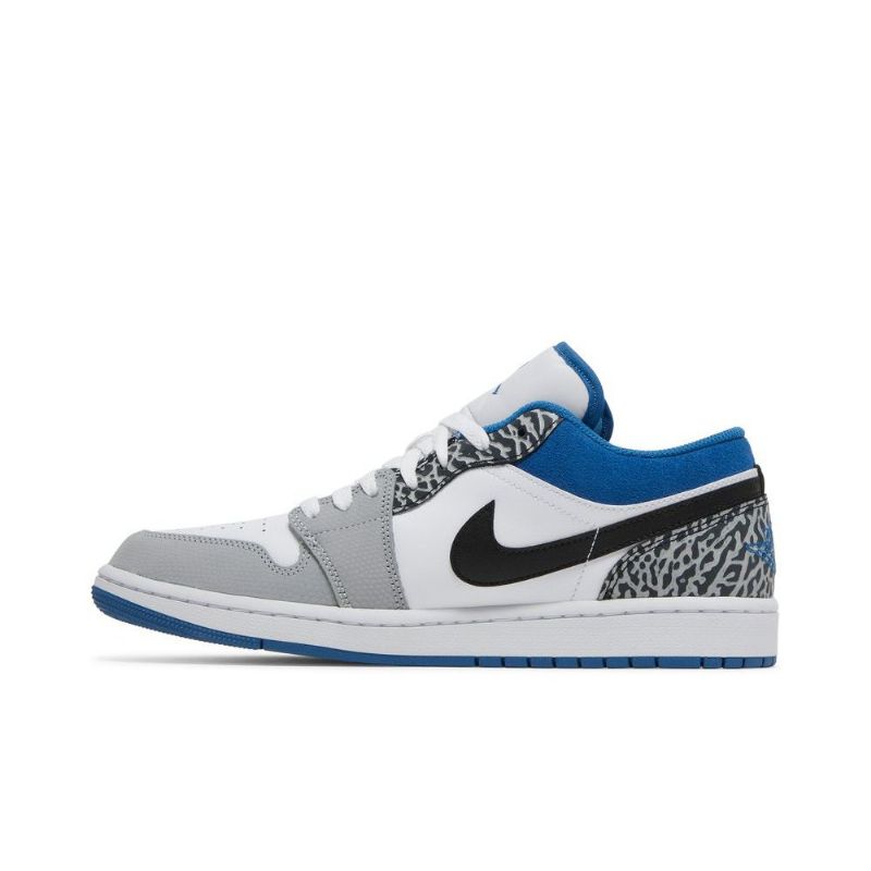 Air Jordan 1 Low Se Blå Hvit Grå Svarte Herresko