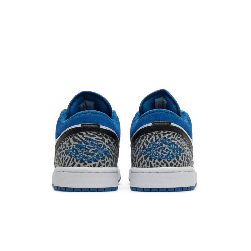 Air Jordan 1 Low Se Blå Hvit Grå Svarte Herresko