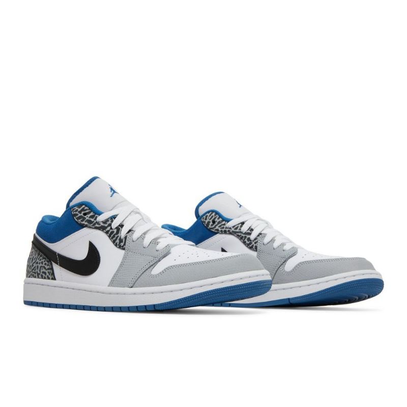 Air Jordan 1 Low Se Blå Hvit Grå Svarte Herresko