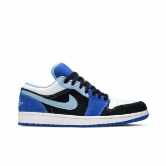 Air Jordan 1 Low Se Blå Svart Hvit Herresko