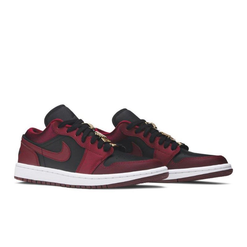 Air Jordan 1 Low Se Bordeaux Svart Hvit Damesko