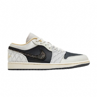 Air Jordan 1 Low Se Grå Svart Gull Herresko