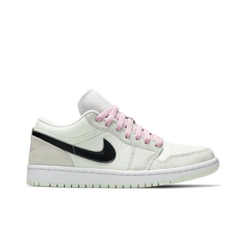 Air Jordan 1 Low Se Grønn Svart Rosa Damesko