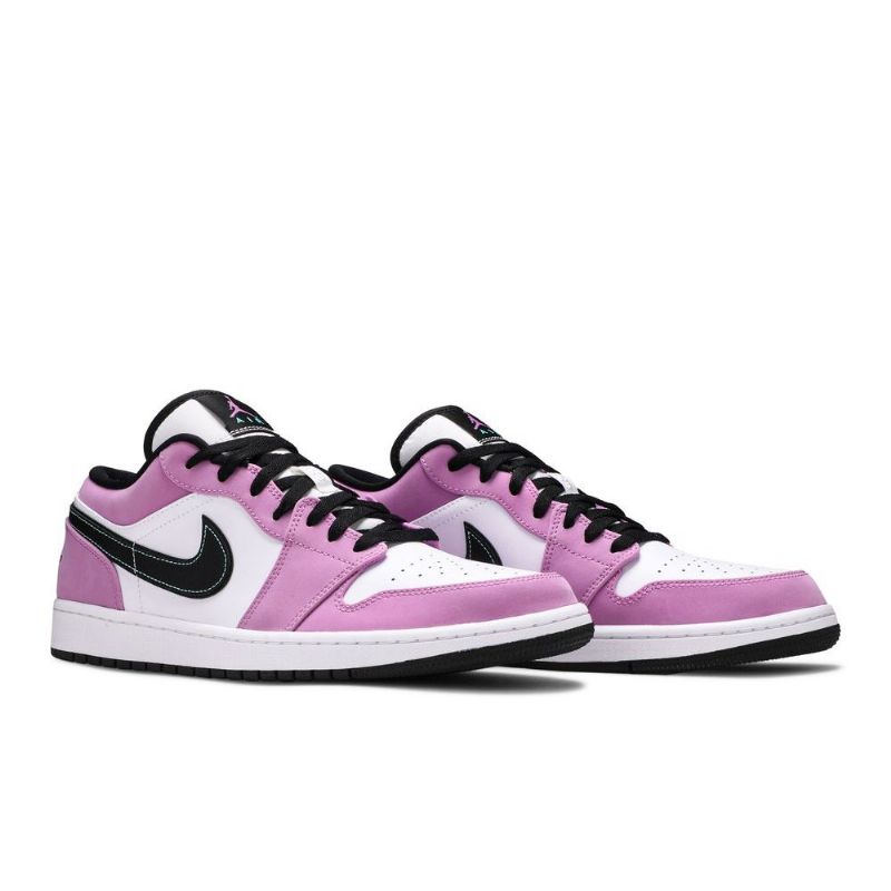 Air Jordan 1 Low Se Hvit Lilla Svart Herresko