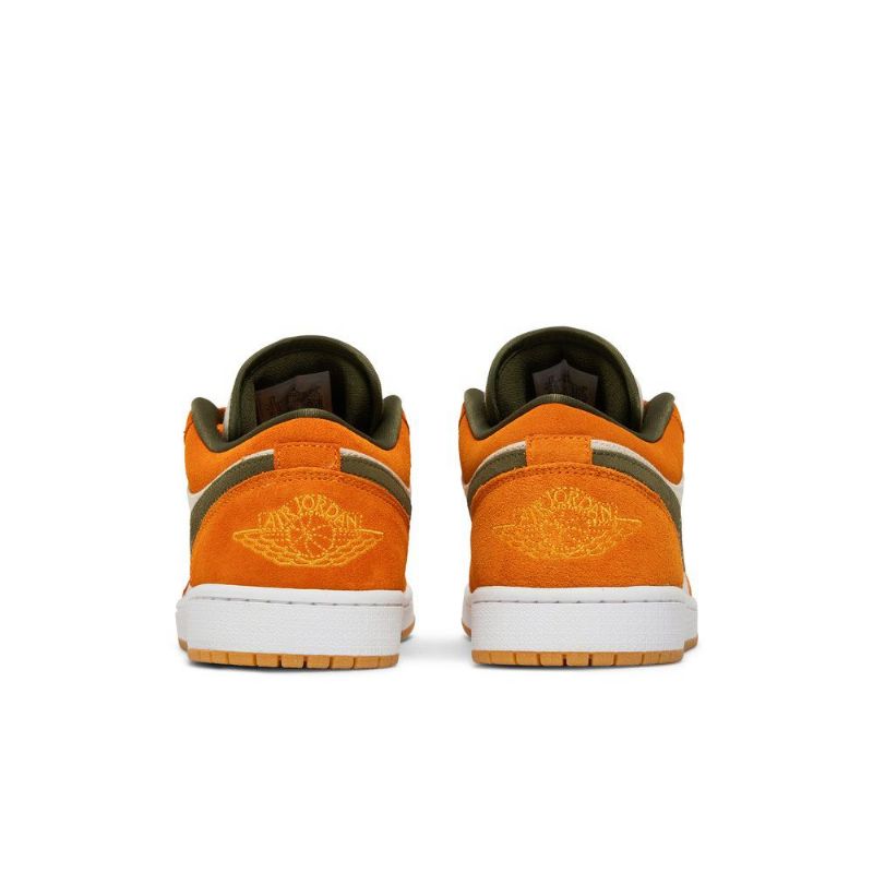 Air Jordan 1 Low Se Hvit Olive Grønn Oransje Herresko