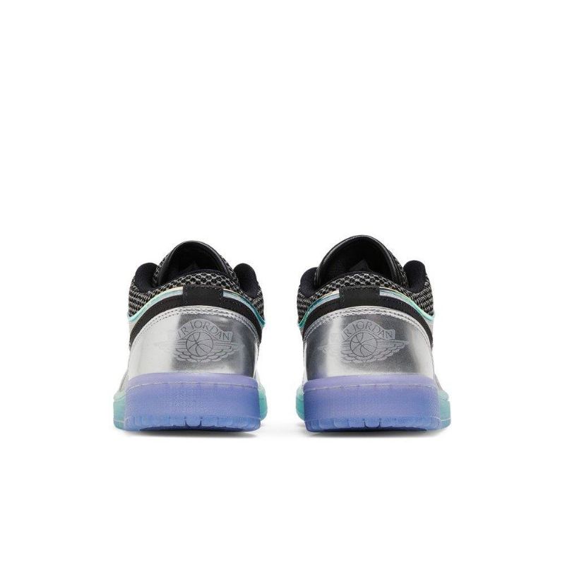 Air Jordan 1 Low Se Hvit Sølv Svarte Damesko