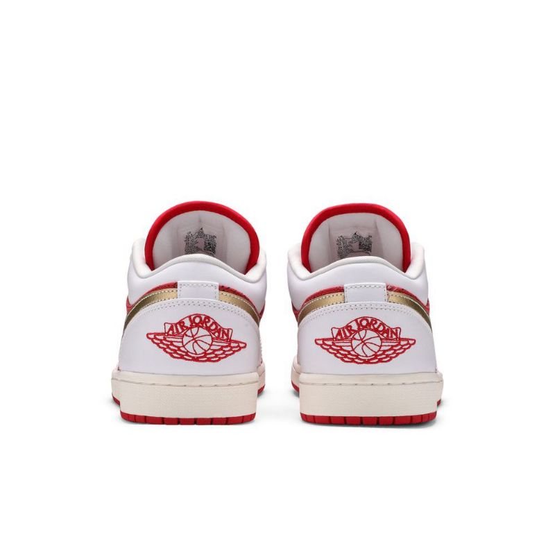 Air Jordan 1 Low Se Hvitt Rødt Gull Herresko