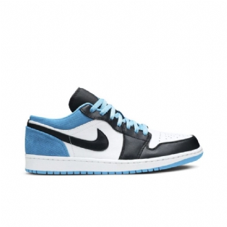 Air Jordan 1 Low Se Svart Blå Hvit Herresko
