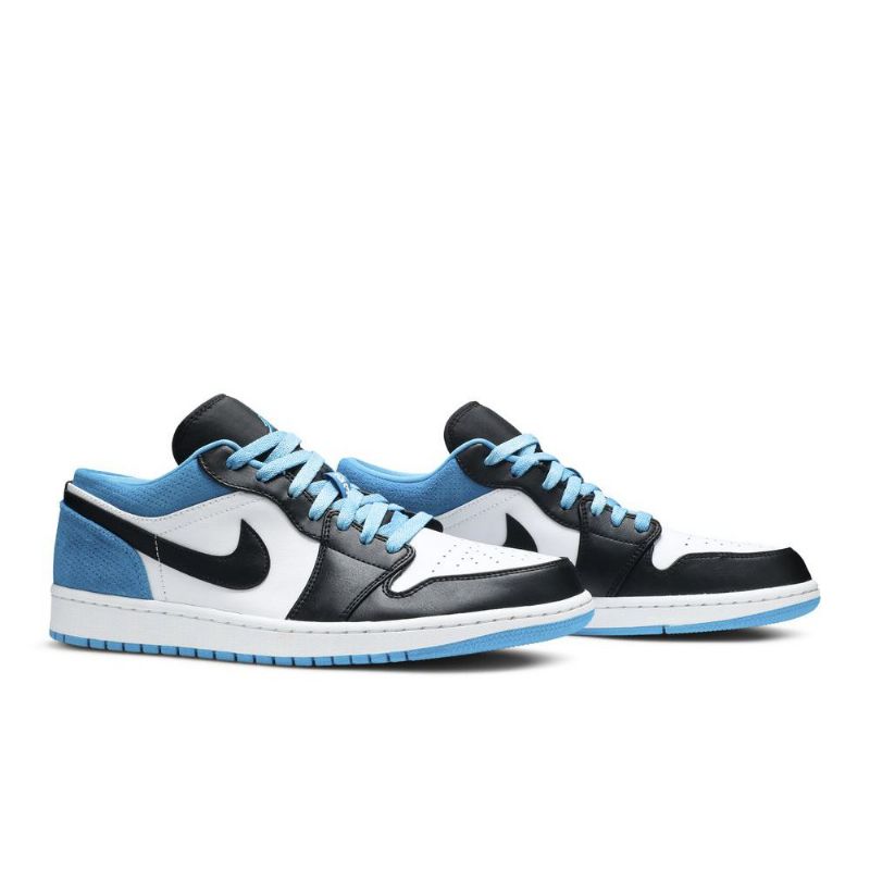 Air Jordan 1 Low Se Svart Blå Hvit Herresko