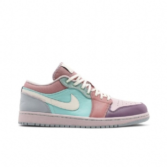 Air Jordan 1 Low Se Turkis Rosa Lilla Beige Herresko