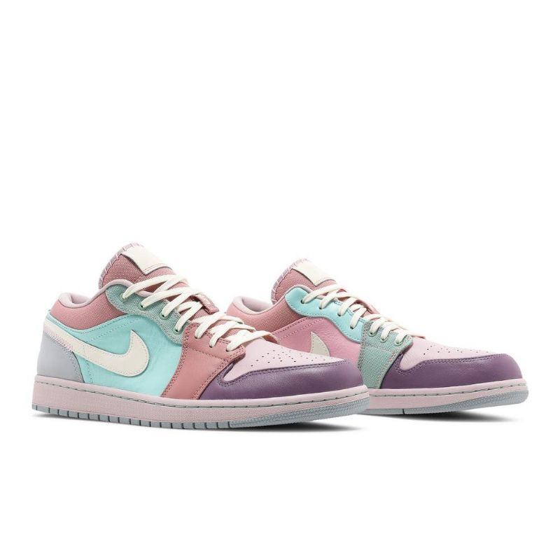 Air Jordan 1 Low Se Turkis Rosa Lilla Beige Herresko