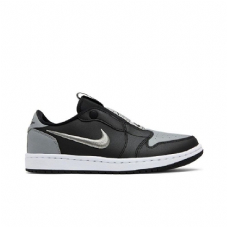 Air Jordan 1 Low Slip Svart Grå Hvit Damesko
