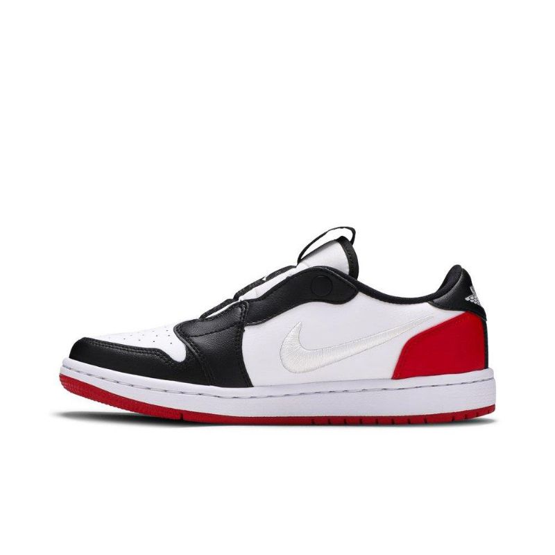 Air Jordan 1 Low Slip Svart Hvit Rød Damesko