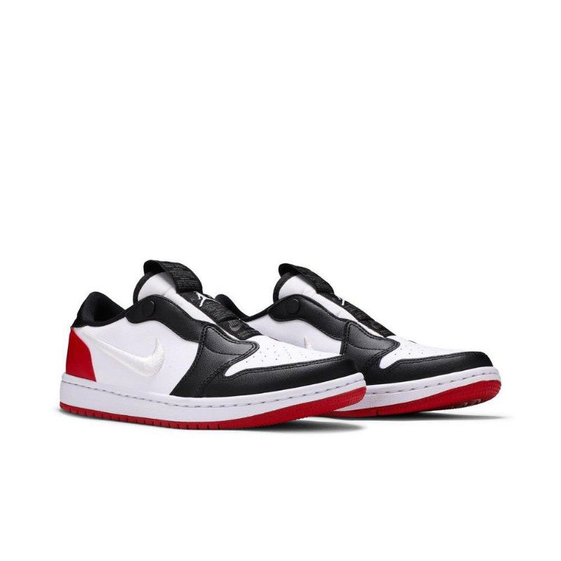 Air Jordan 1 Low Slip Svart Hvit Rød Damesko
