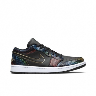 Air Jordan 1 Low Svart Gull Flerfarget Damesko