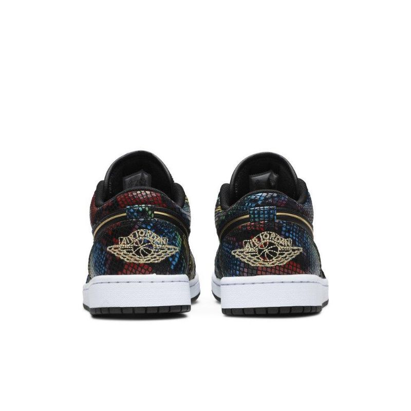 Air Jordan 1 Low Svart Gull Flerfarget Damesko