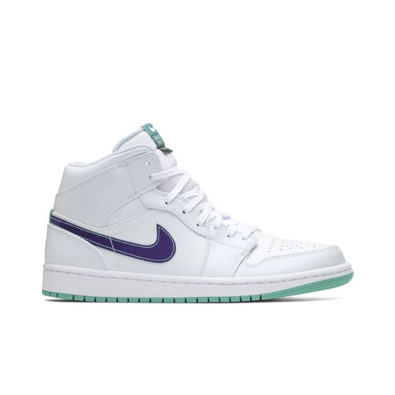 Air Jordan 1 Luka Doncic Mid Se Hvit Blå Grønn Herresko