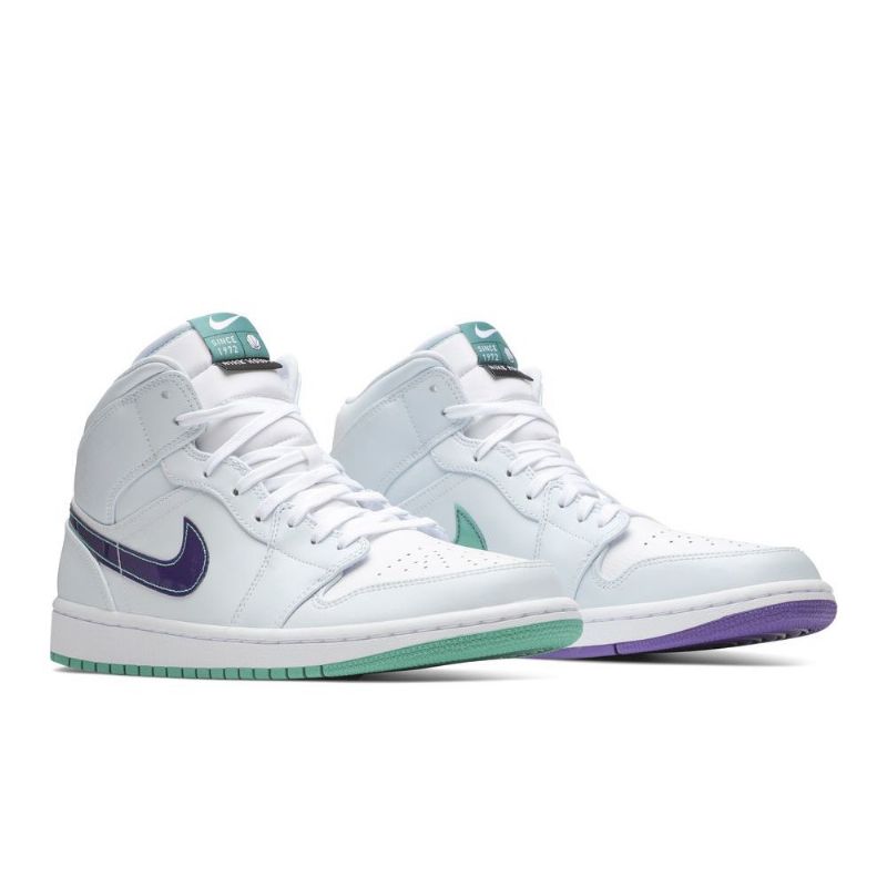 Air Jordan 1 Luka Doncic Mid Se Hvit Blå Grønn Herresko