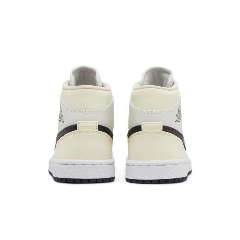 Air Jordan 1 Mid Beige Svart Hvit Damesko