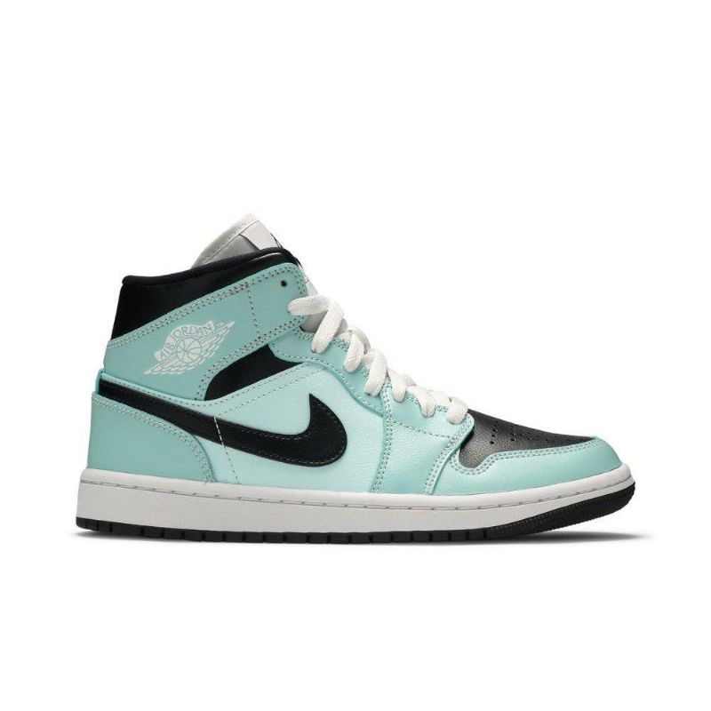 Air Jordan 1 Mid Blå Svart Hvit Damesko