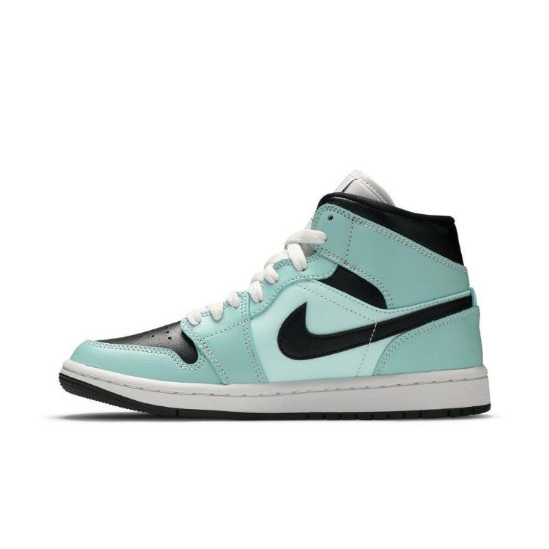 Air Jordan 1 Mid Blå Svart Hvit Damesko