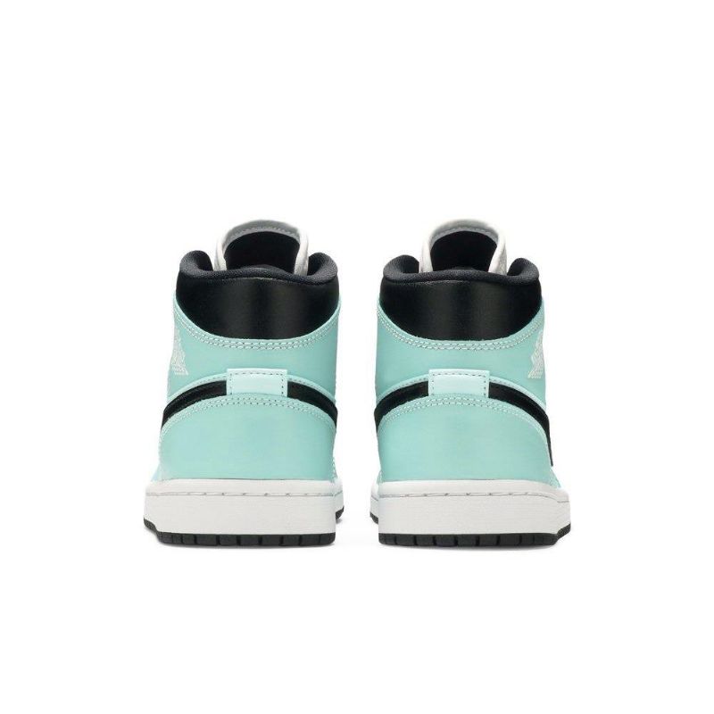 Air Jordan 1 Mid Blå Svart Hvit Damesko