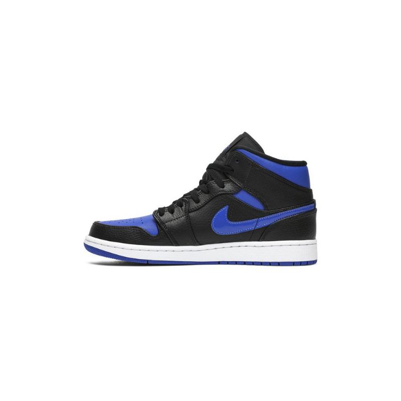 Air Jordan 1 Mid Blå Svart Hvit Herresko