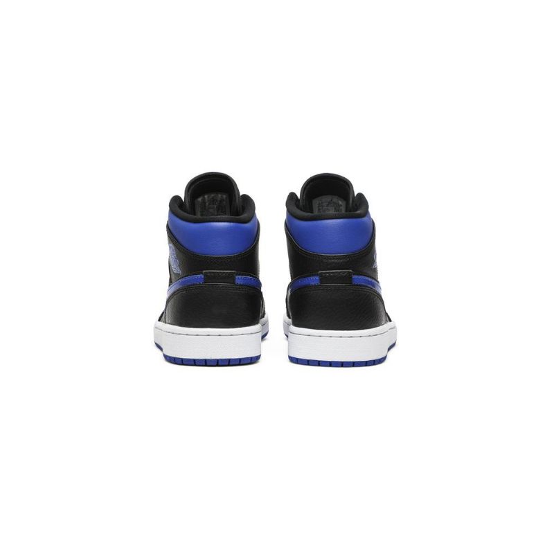 Air Jordan 1 Mid Blå Svart Hvit Herresko