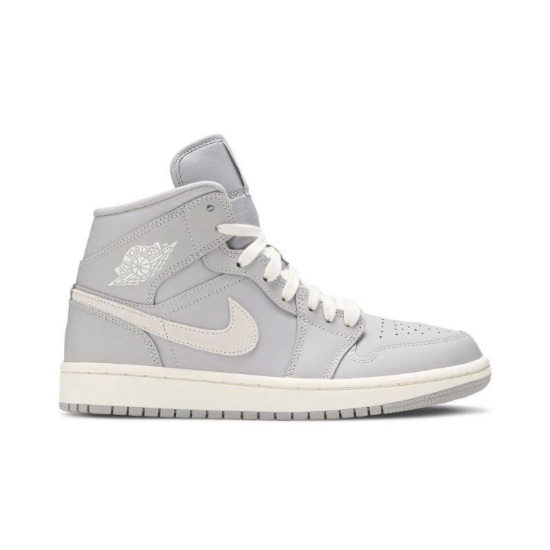 Air Jordan 1 Mid Grå Hvit Damesko