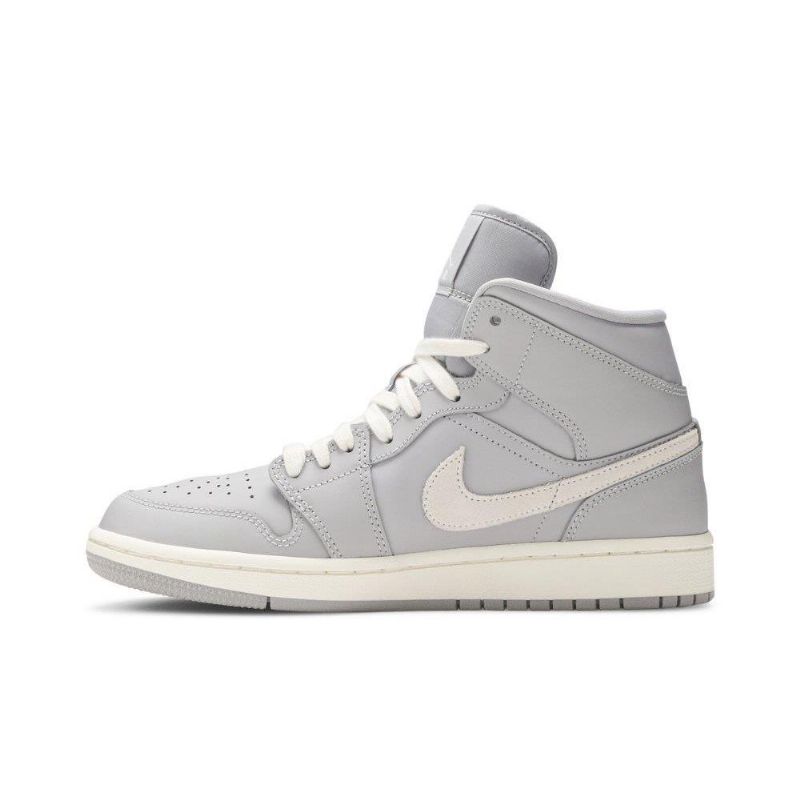 Air Jordan 1 Mid Grå Hvit Damesko