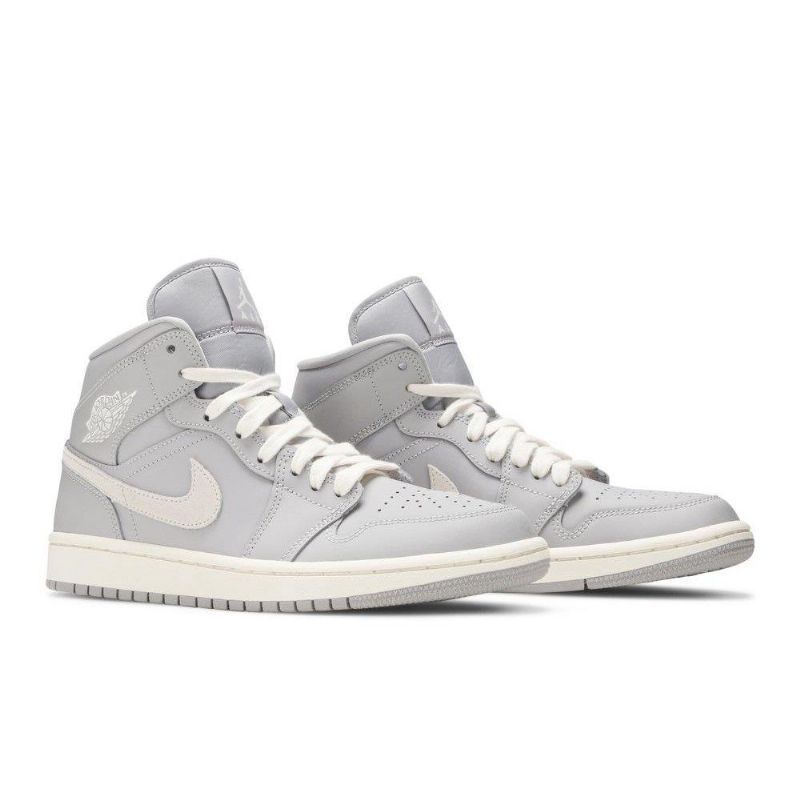 Air Jordan 1 Mid Grå Hvit Damesko