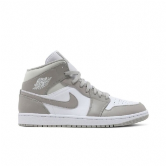 Air Jordan 1 Mid Grå Hvit Herresko