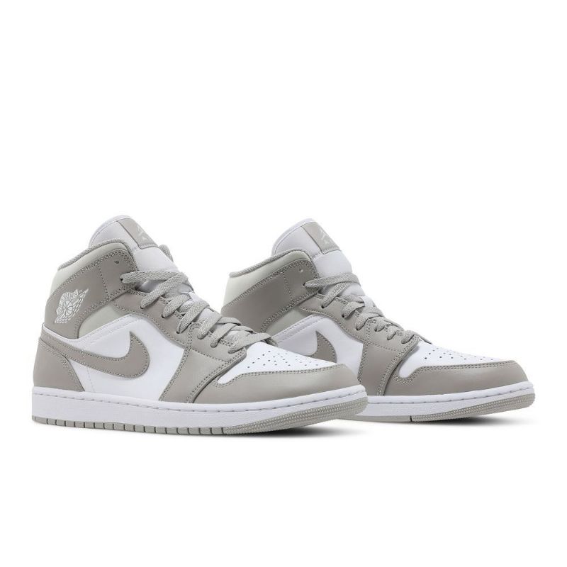 Air Jordan 1 Mid Grå Hvit Herresko