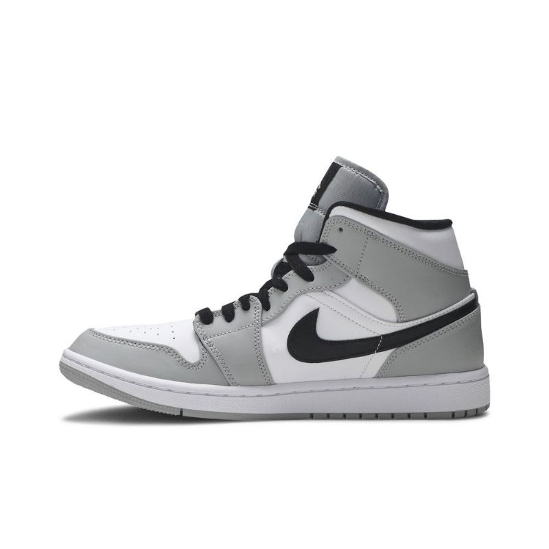 Air Jordan 1 Mid Grå Hvit Svart Herresko