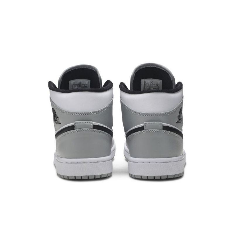 Air Jordan 1 Mid Grå Hvit Svart Herresko