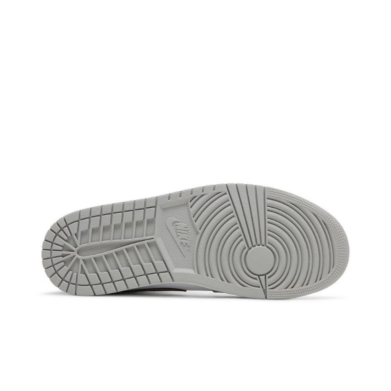 Air Jordan 1 Mid Grå Hvit Svart Herresko