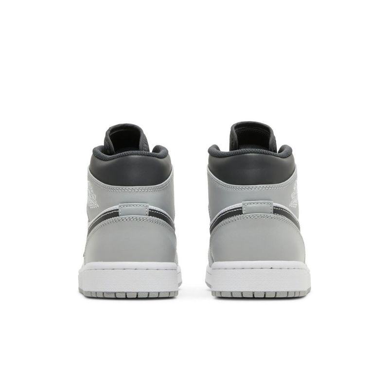 Air Jordan 1 Mid Grå Hvit Svart Herresko
