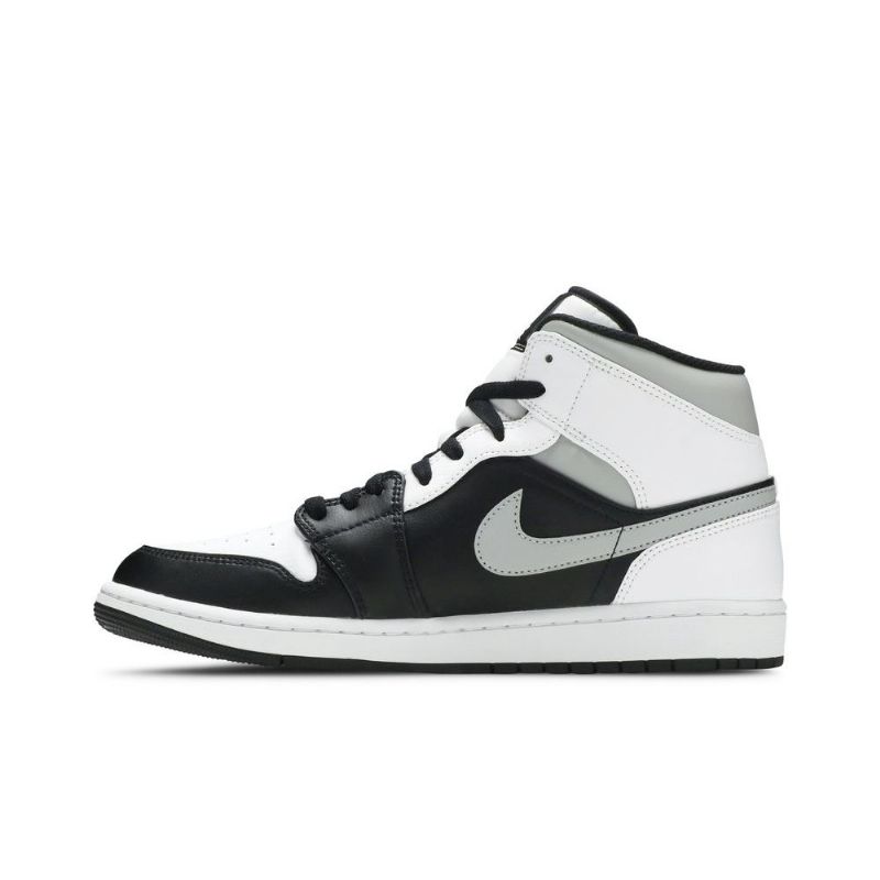 Air Jordan 1 Mid Grå Svart Hvit Herresko