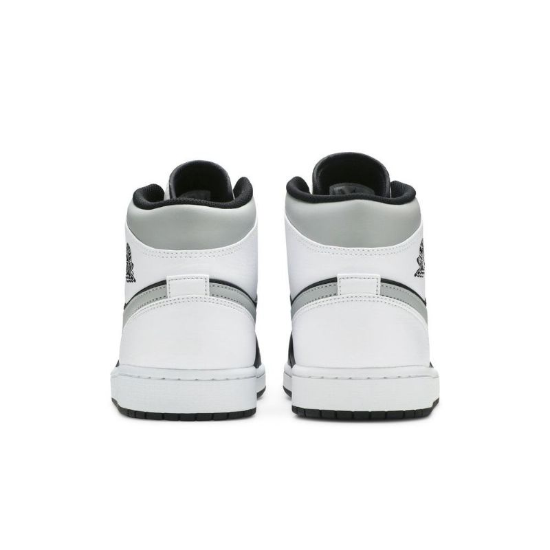 Air Jordan 1 Mid Grå Svart Hvit Herresko