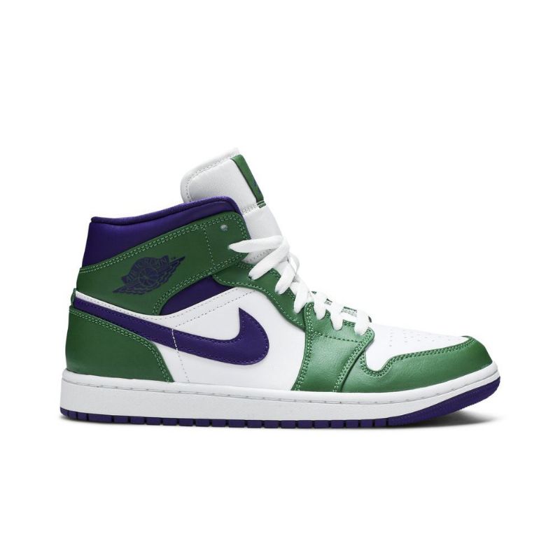 Air Jordan 1 Mid Grønn Hvit Lilla Herresko