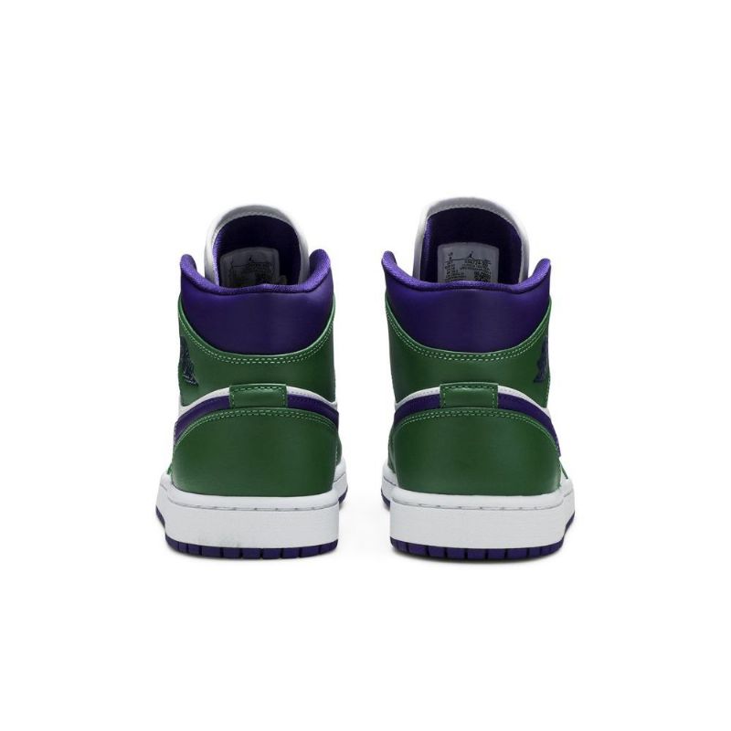 Air Jordan 1 Mid Grønn Hvit Lilla Herresko