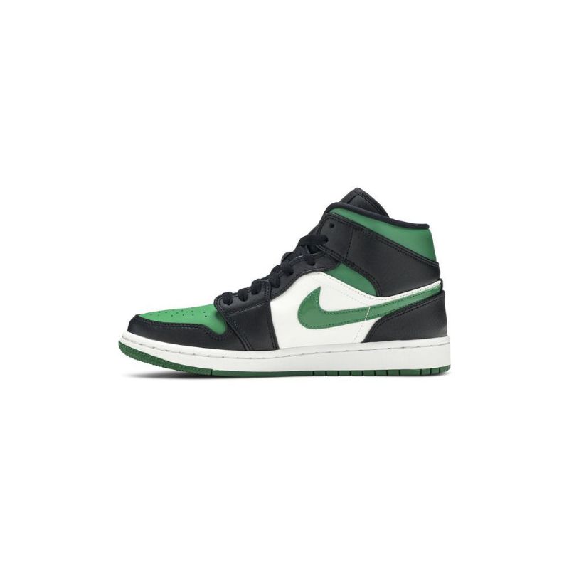 Air Jordan 1 Mid Grønn Hvit Svart Rød Herresko