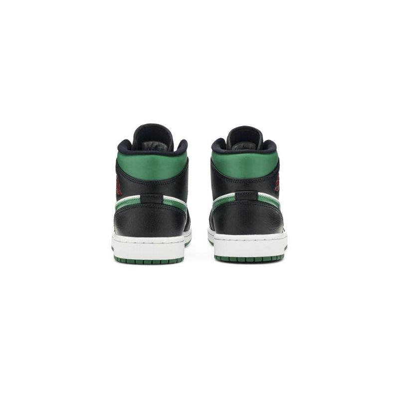 Air Jordan 1 Mid Grønn Hvit Svart Rød Herresko