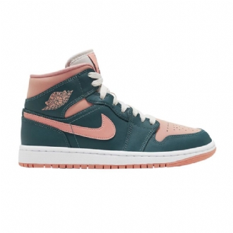 Air Jordan 1 Mid Grønn Rosa Damesko